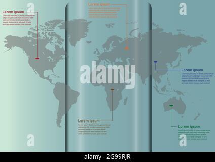 World map infographics template. Global business and financial concept. Vector and illustration design. Stock Vector