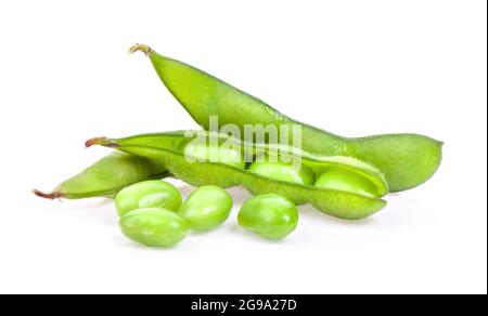 edamame green beans isolated on white background Stock Photo