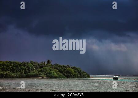 Seascape before storm, Indian Ocean, Maldives Stock Photo
