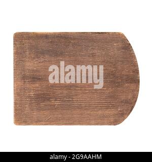 Isolated old wooden cutting board Stock Photo