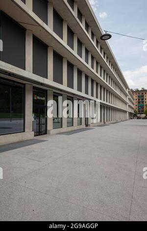 a wonderful view of the Microsoft Headquarters building, from the Boris Pasternak walk, Milan, Italy Stock Photo