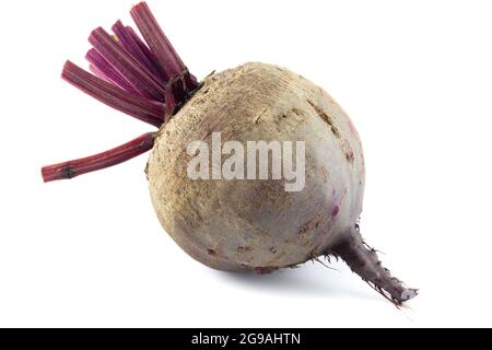Fresh red beets isolated on white background close-up Stock Photo