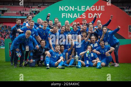 Buildbase FA Vase 2020/21 Final, Binfield v Warrington Rylands, Wembley Stadium, Saturday, 22 May 2021 Stock Photo