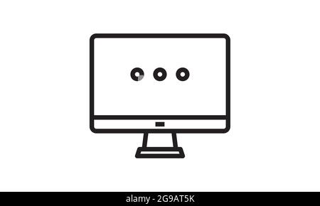 computer monitor icon over white background, vector illustration Stock Vector