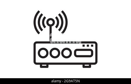 Router related signal icon isolated, wifi router Stock Vector