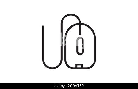 Computer Mouse icon. Vector illustration on isolated white background. Business concept mouse cursor pictogram. Stock Vector