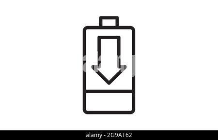 Low battery icon emergency battery power vector image Stock Vector