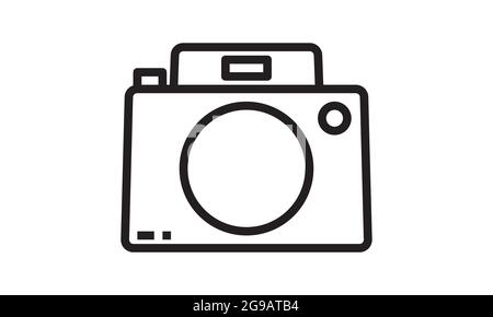 Camera vector icon illustration. Creative sign from icons collection. Outline flat Camera icon for computer and mobile. Symbol, logo vector graphics. Stock Vector