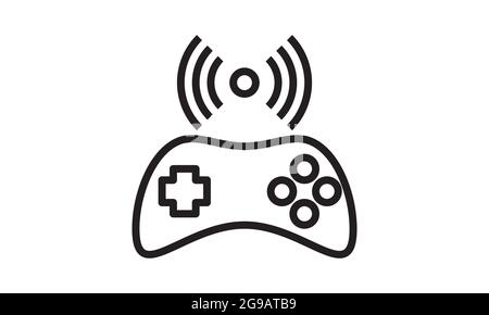 Wireless gamepad icon. Flat illustration of wireless gamepad vector icon for web design Stock Vector