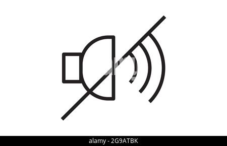 The no sound icon. Volume Off symbol. Flat Vector illustration. Stock Vector