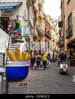 Amalfi, Italy, June 2021 – A restaurant in Amalfi serving “Cuoppo”, a famous Neapolitan street food specialty Stock Photo