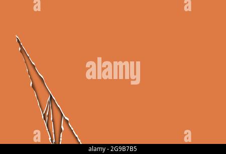 Ripped Orange Paper Sheet Hole Design Illustration Concept Stock Photo