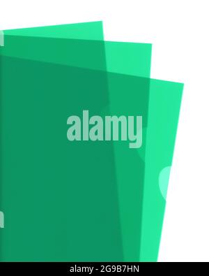 green plastic documenti folders isolated over white Stock Photo