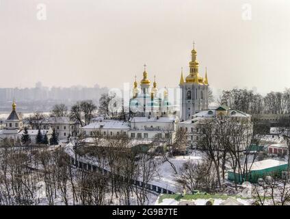 Lavra on a winter morning Stock Photo