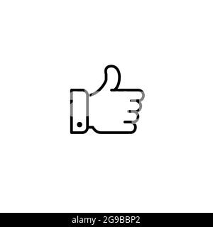 Thumbs up social media like icon. Pixel perfect, editable stroke Stock Vector