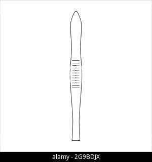 Eyebrow tweezer vector outline icon isolated on white background. Forceps for precise hair removal on face and body. Pincette symbol for beauty salon. Stock Vector