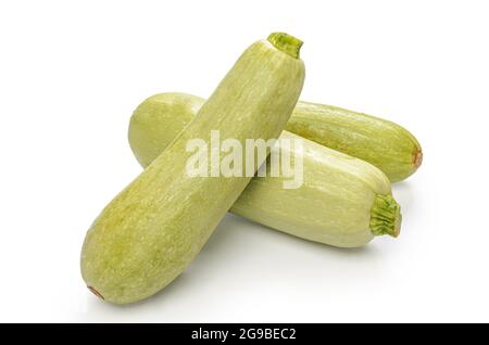 zucchini on white background with soft shadow Stock Photo