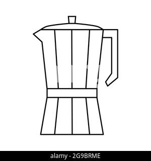 Coffee kettle outline icon. Kitchen appliance sign. Coffee pot symbol for mobile concept, web design, coffee shop. Vector illustration isolated on whi Stock Vector