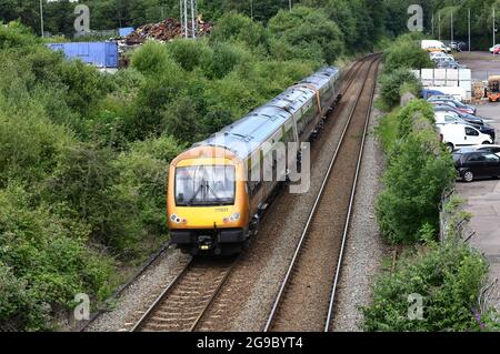 Passenger train British Rail Class 170 Turbostar  a British diesel multiple-unit (DMU) passenger train built by Bombardier Transportation Stock Photo