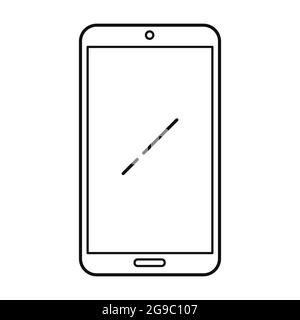 Smartphone line icon on white background. Simple vector illustration isolated on white background. Stock Vector