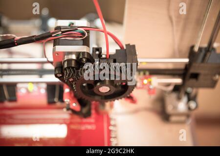 self made 3d modern electronic three dimensional printer Stock Photo