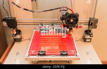 self made 3d modern electronic three dimensional printer Stock Photo