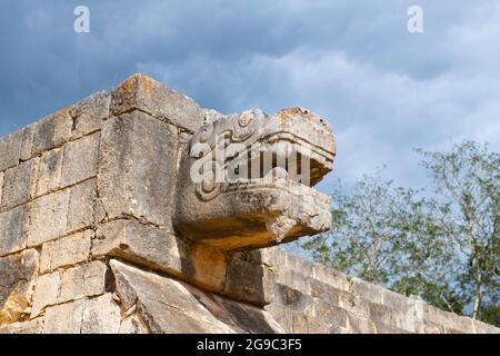 Tumba del Chac-mool (Tomb of the Chac Mool) at Chichen Itza archaeological site in Yucatan, Mexico. Chichen Itza is a UNESCO World Heritage Site. Stock Photo
