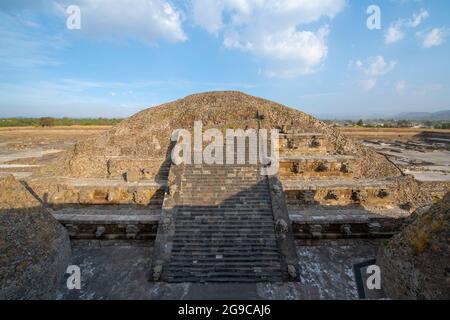Temple of Quetzalcoatl at Citadel in Teotihuacan in city of San Juan Teotihuacan, State of Mexico, Mexico. Teotihuacan is a UNESCO World Heritage Site Stock Photo