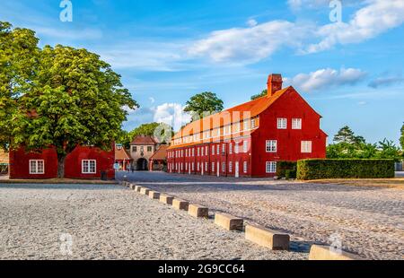 View of the Kastellet (The Citadel) of Copenhagen, Denmark, a well preserved fortress built in the form of a pentagon in the 17th century. Stock Photo