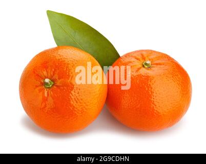 tangerine path isolated on white Stock Photo