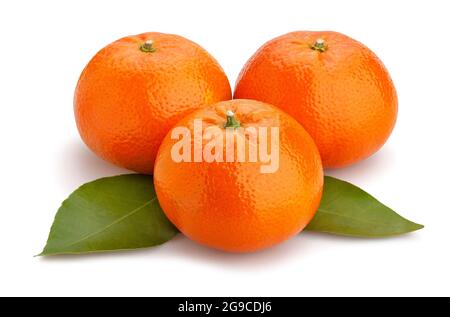 tangerine path isolated on white Stock Photo