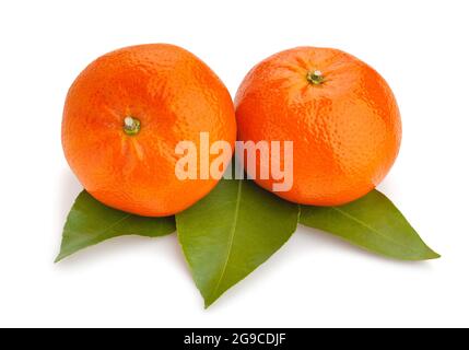 tangerine path isolated on white Stock Photo
