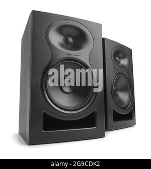 audio monitor speaker path isolated on white Stock Photo