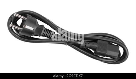 electricity cable path isolated on white Stock Photo