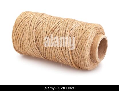 hemp thread path isolated on white Stock Photo