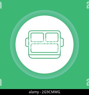 Reusable lunchbox color button icon. Zero waste lifestyle. Metallic container for food storage. Pictogram for web page, mobile app, promo. Stock Vector