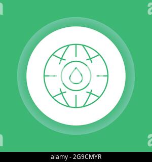Environmental protection color button icon. Ecosystem. Zero waste lifestyle. Outline pictogram for web page, mobile app, promo. Stock Vector