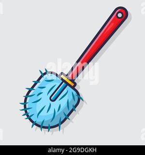toilet brush isolated vector illustration in flat style Stock Vector