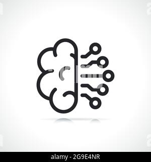 artificial intelligence thin line icon isolated design Stock Vector