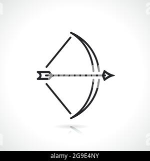 bow and arrow thin line icon isolated Stock Vector