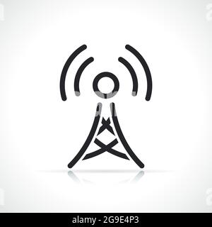 antenna tower thin line icon isolated design Stock Vector