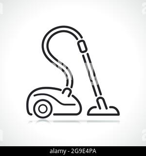 Vacuum cleaner icon, thin line, empty outline isolated on white ...
