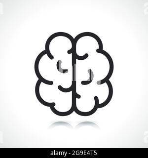 human brain thin line icon isolated design Stock Vector
