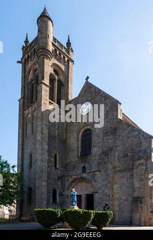 Saint-Gervais and Saint-Protais du Montet church, Allier department, Auvergne-Rhone-Alpes, France Stock Photo