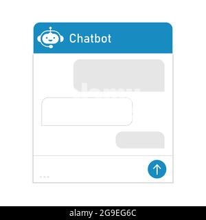 Chatbot and dialogue window. Mobile helper, contact us form, chat with the support service concept. Interface of the dialog box site for user support Stock Vector