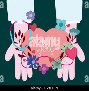 thank you heart Stock Vector