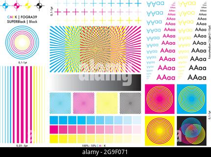 CMYK calibration element collection Stock Vector