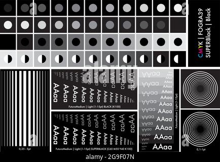 CMYK calibration element collection Stock Vector