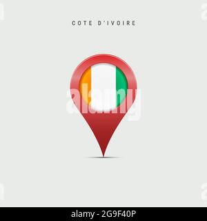 Ivorian Flag Button - Flag Of Cote D'Ivoire Badge 3D Illustration