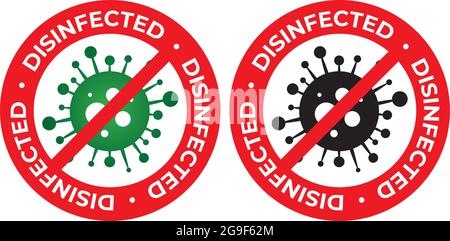 Disinfectant and Cleaning - COVID-19 - Useful Label sticker Stock Vector